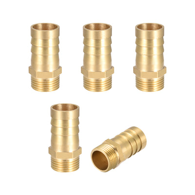 uxcell Uxcell Brass Barb Hose Fitting Connector Adapter 16mm Barbed x G3/8 Male Pipe 5pcs