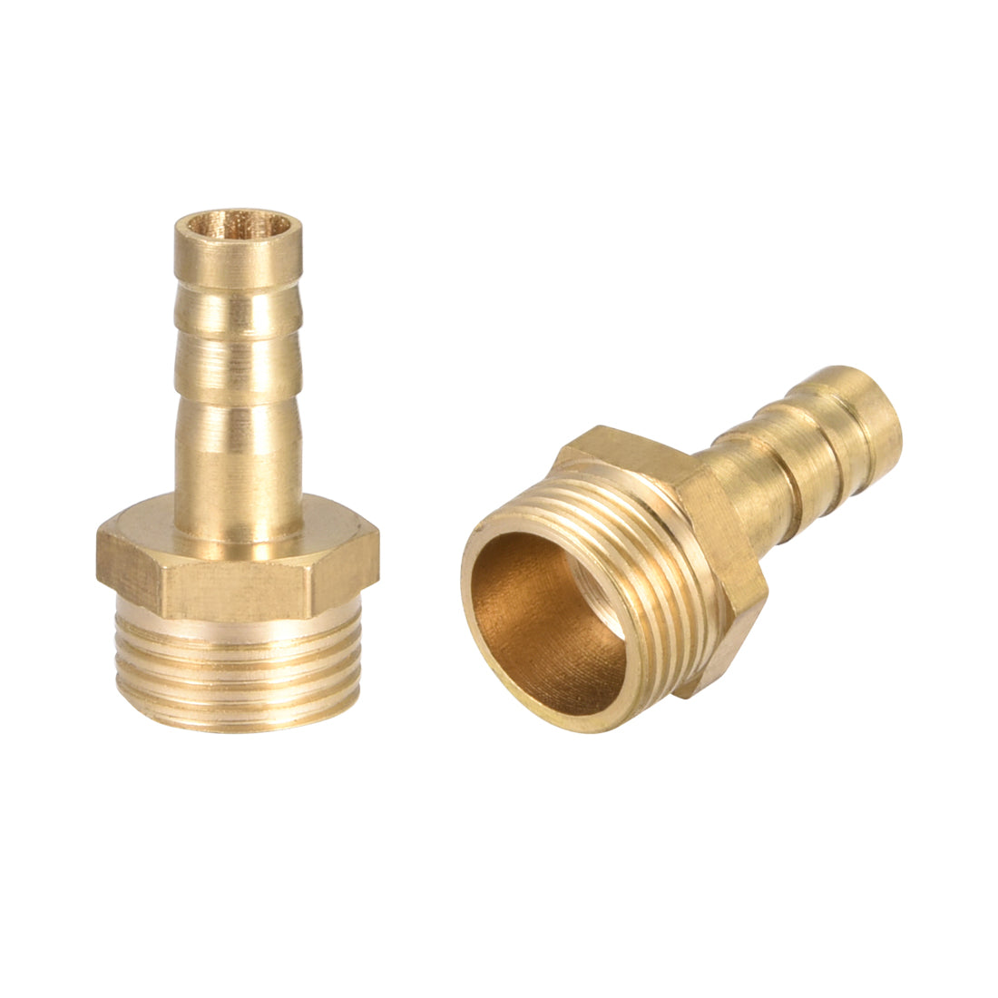 uxcell Uxcell Brass Barb Hose Fitting Connector Adapter 8mm Barbed x G3/8 Male Pipe 2pcs