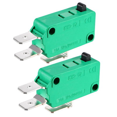 Harfington Uxcell 2PCS KW3-OZ-5 16A 125/250VAC SPDT NO NC Short Straight Lever Type Micro Limit Switches