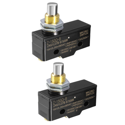 Harfington Uxcell 2PCS Z-15GQ-B 1NO + 1NC Panel Mount Snap Button Type Micro Limit Switch