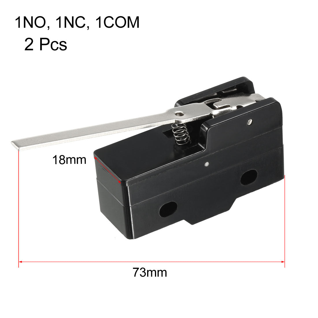 uxcell Uxcell 2PCS Z-15GW-B 1NO + 1NC Long Hinge Lever Type Miniature Micro Switches