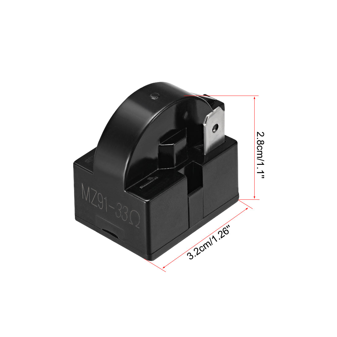 uxcell Uxcell 33 Ohm 1 Pin Refrigerator  Starter Relay Black