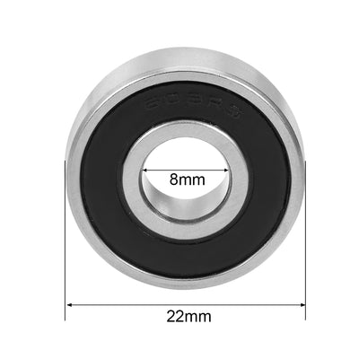 Harfington Uxcell Deep Groove Ball Bearing Double Sealed Chrome Steel P0 Z1 Metric Bearings