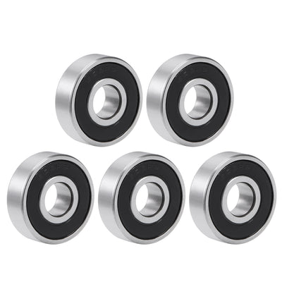 Harfington Uxcell Deep Groove Ball Bearing Double Sealed Chrome Steel P0 Z1 Metric Bearings