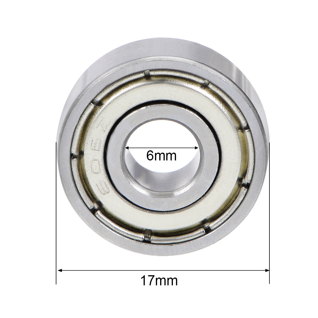 uxcell Uxcell 606ZZ Deep Groove Ball Bearing 6x17x6mm Double Shielded Chrome Bearings 20pcs