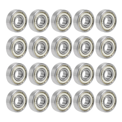 uxcell Uxcell 607ZZ Deep Groove Ball Bearing 7x19x6mm Double Shielded Chrome Bearings 20pcs