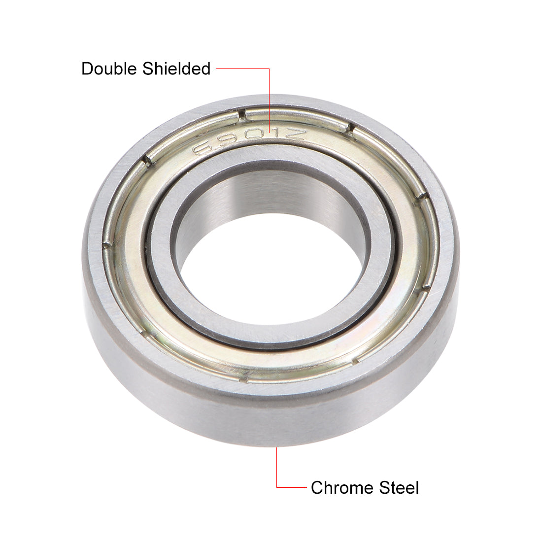 uxcell Uxcell Deep Groove Ball Bearing Metric Double Shield Chrome Steel ABEC1 Z1