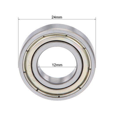 Harfington Uxcell Deep Groove Ball Bearing Metric Double Shield Chrome Steel ABEC1 Z1