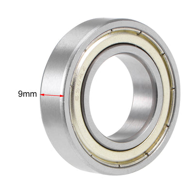 Harfington Uxcell Deep Groove Ball Bearing Double Shielded Chrome Metric Bearings P0 Z1