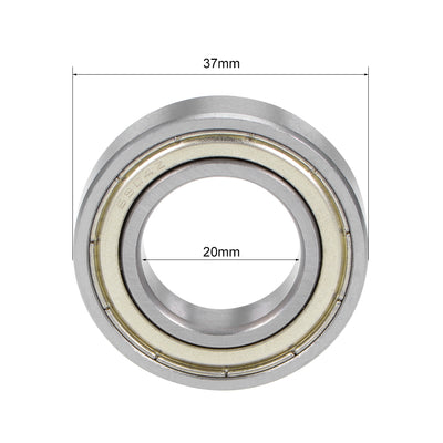 Harfington Uxcell Deep Groove Ball Bearing Double Shielded Chrome Metric Bearings P0 Z1