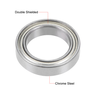 Harfington Uxcell Deep Groove Ball Bearing Thin Section Double Shield Chrome Steel