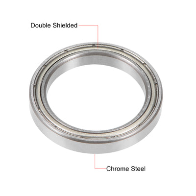 Harfington Uxcell Deep Groove Ball Bearing Thin Section Double Shield Chrome Steel