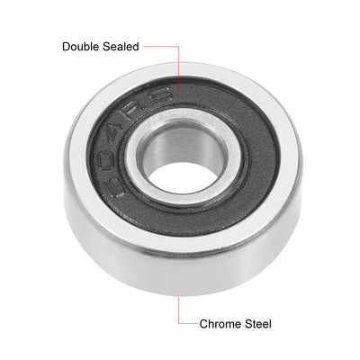 Harfington Uxcell Deep Groove Ball Bearings Metric Double Seal Chrome Steel ABEC1 Z1