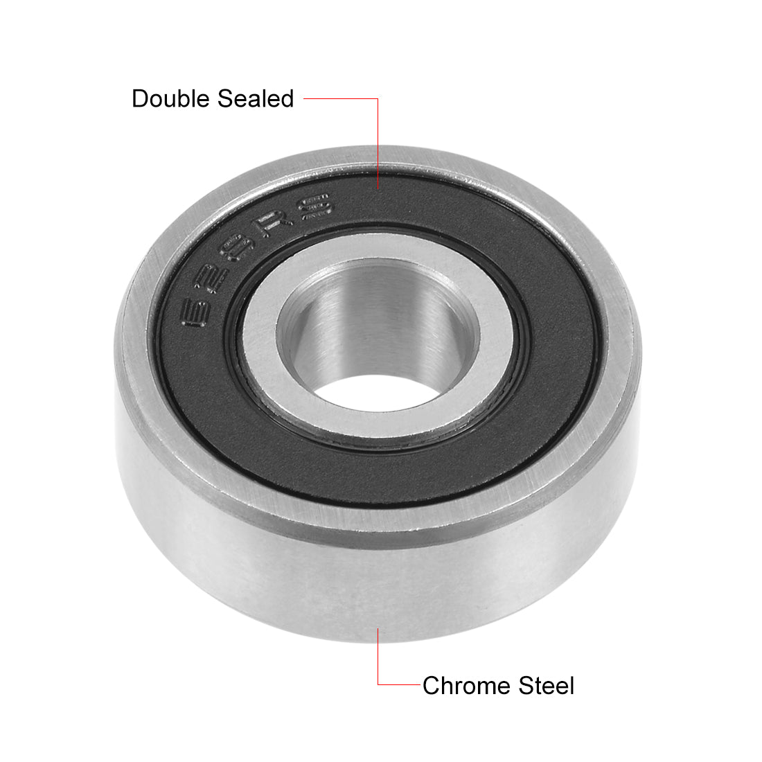 uxcell Uxcell Deep Groove Ball Bearings Metric Double Seal Chrome Steel ABEC1 Z1