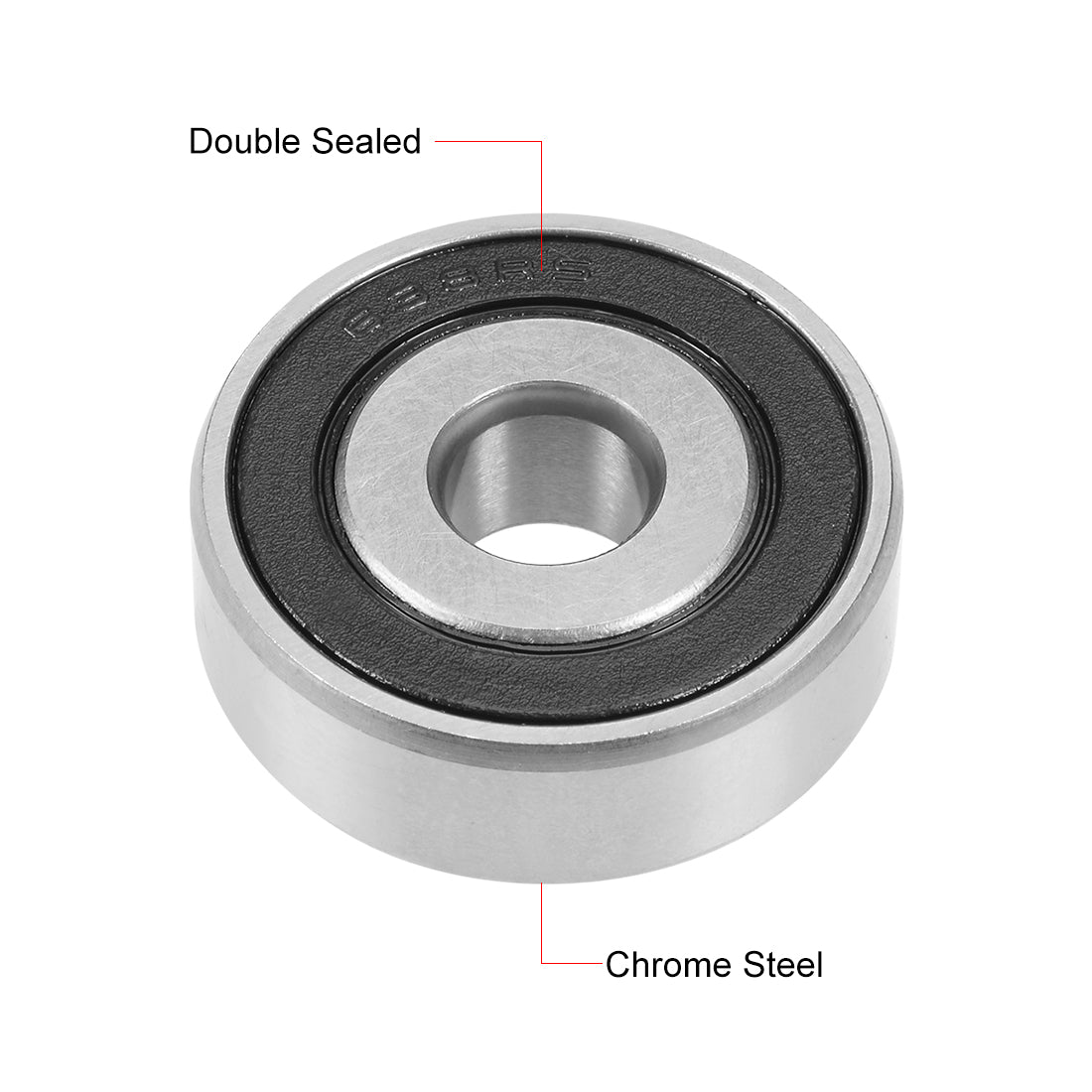 uxcell Uxcell Deep Groove Ball Bearings Metric Double Seal Chrome Steel ABEC1 Z1