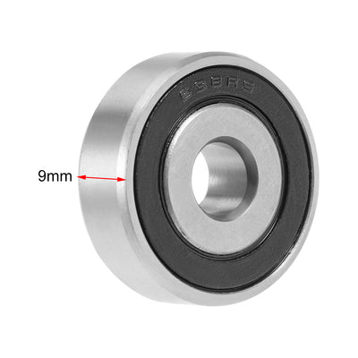 Harfington Uxcell Deep Groove Ball Bearings Metric Double Seal Chrome Steel ABEC1 Z1