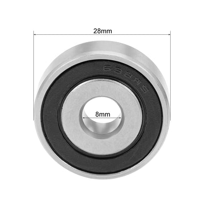 Harfington Uxcell Deep Groove Ball Bearings Metric Double Seal Chrome Steel ABEC1 Z1