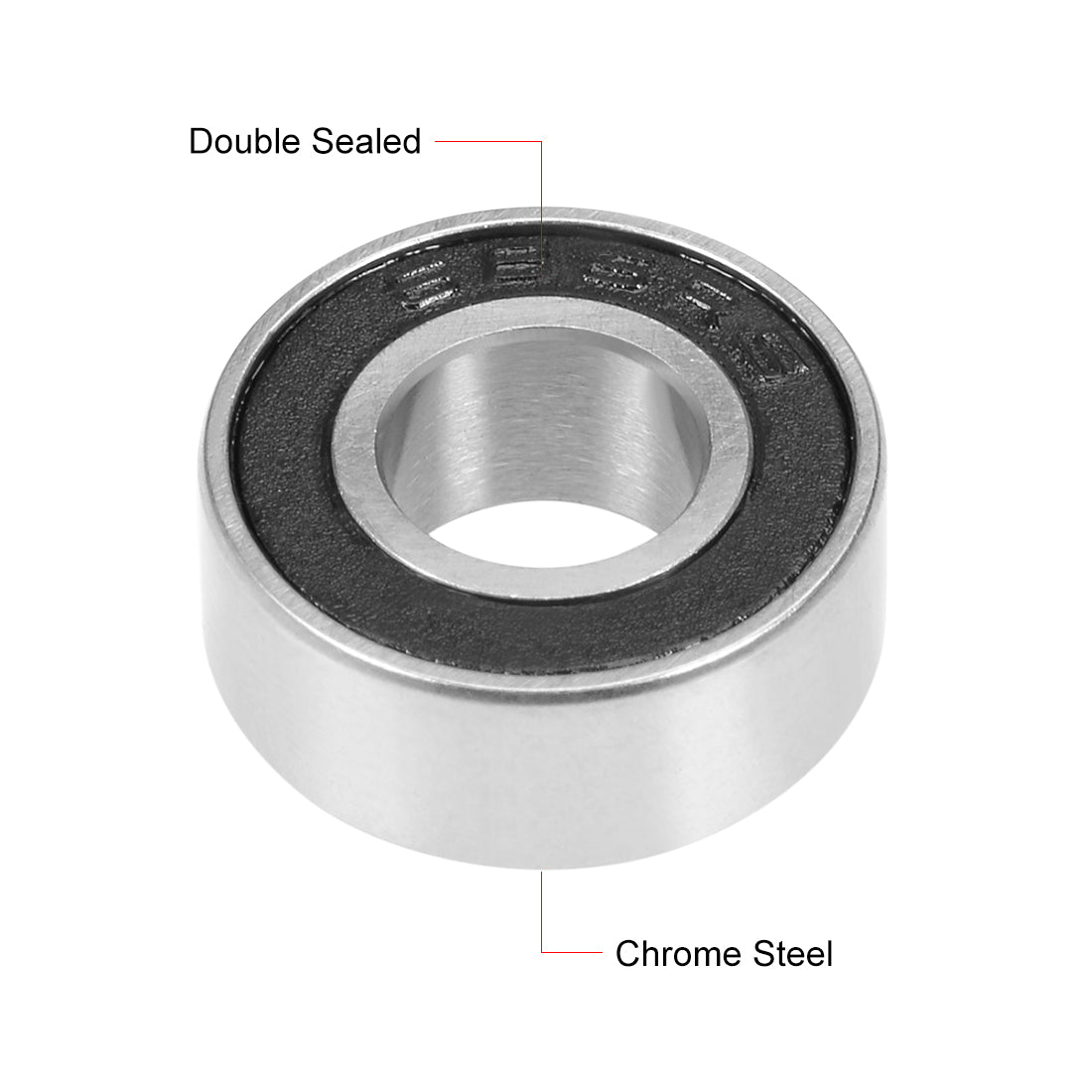 uxcell Uxcell Deep Groove Ball Bearings Metric Double Seal Chrome Steel ABEC1 Z1