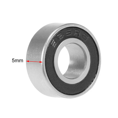 Harfington Uxcell Deep Groove Ball Bearings Metric Double Seal Chrome Steel ABEC1 Z1