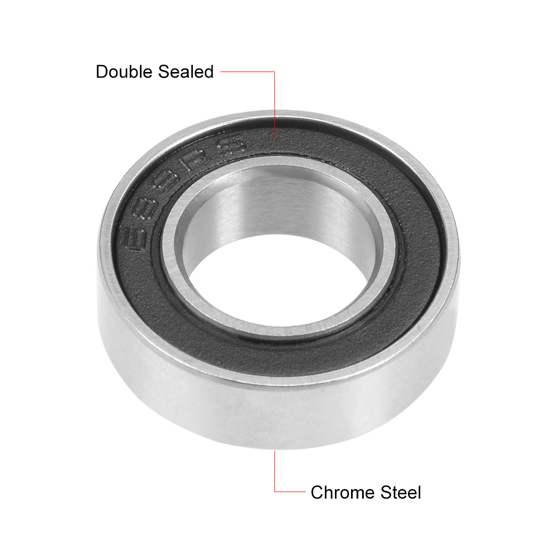 uxcell Uxcell Deep Groove Ball Bearings Metric Double Seal Chrome Steel ABEC1 Z1