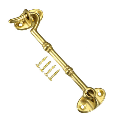 uxcell Uxcell 1Stk. 4,1" Kabine Ösenverschluss Tür Messing Haken mit Montageschrauben Golden