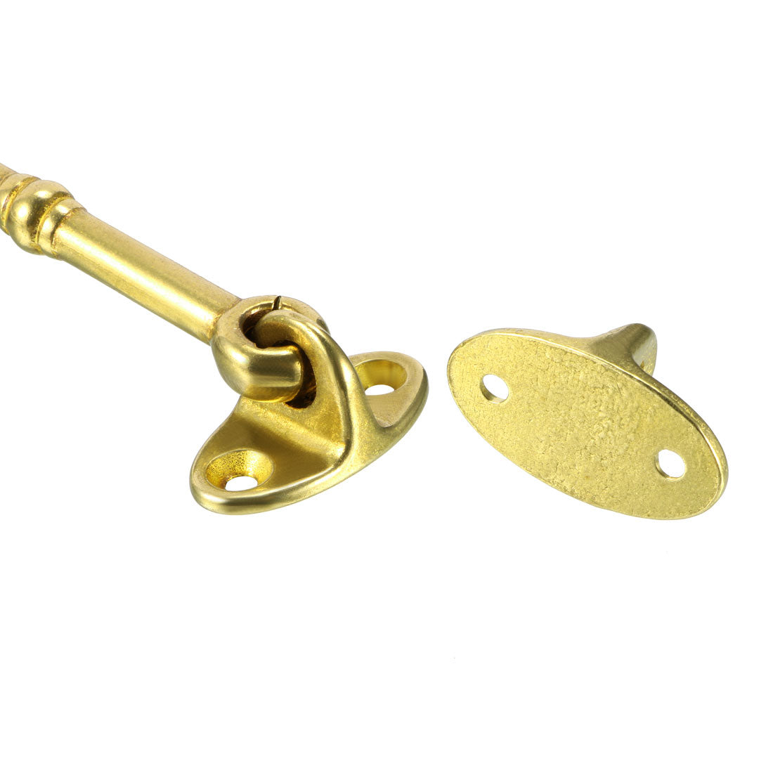 uxcell Uxcell 6" Cabin Hooks Eye Latch Door Gate Swivel Window Brass Hook with Mounting Screws Golden 1pcs