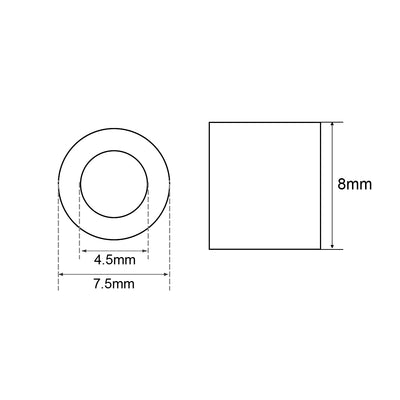 Harfington Uxcell M4 Aluminum Sleeve Crimp 4mm(5/32 In) Steel Wire Rope Button Stop 30 Pcs