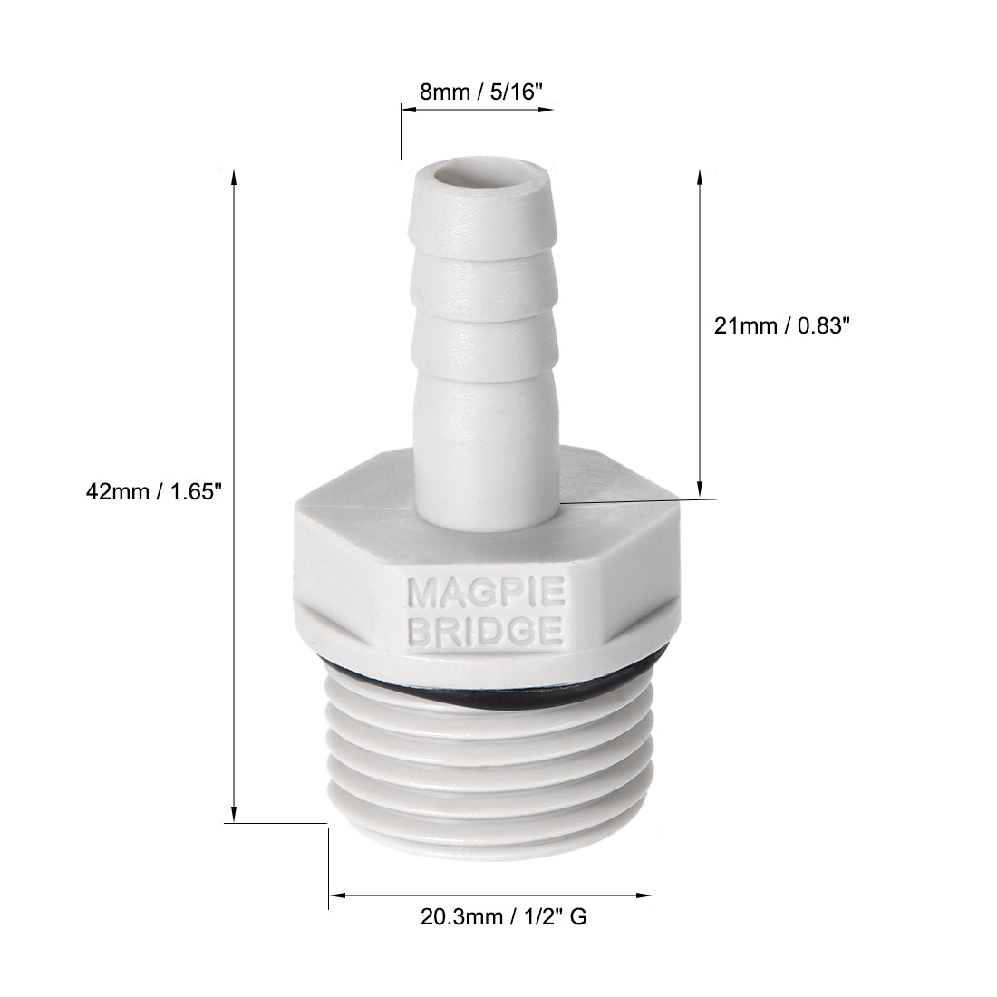 Harfington PVC Barb Hose Fitting Connectors Adapter Barbed x Male Pipe