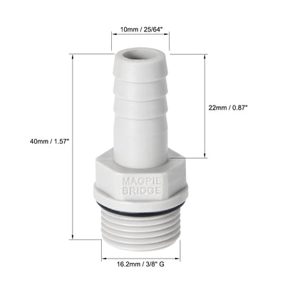 Harfington PVC-Schlauchverschraubung mit Widerhaken, Adapter mit Widerhaken x Außenrohr