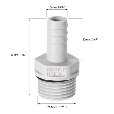 Harfington PVC Barb Hose Fitting Connectors Adapter Barbed x Male Pipe