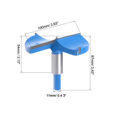 Harfington Uxcell Forstner Wood Boring Drill Bits 100mm Dia Hole Saw Carbide Round Shank Cutting for Hinge Plywood MDF CNC Tool