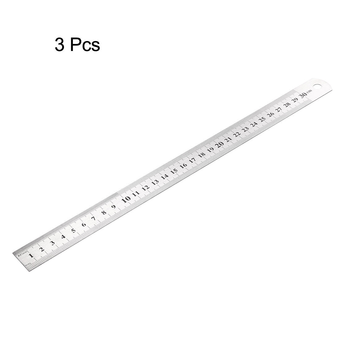 uxcell Uxcell Stainless Steel Ruler 12-inch (30cm) Straight Ruler Inches and Metric Scale 3pcs