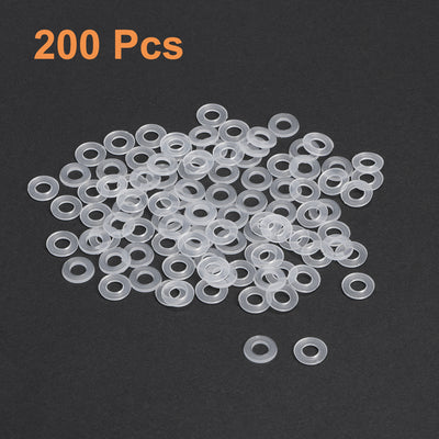 Harfington Uxcell White Nylon Flat Washers for Screws Bolts 200PCS