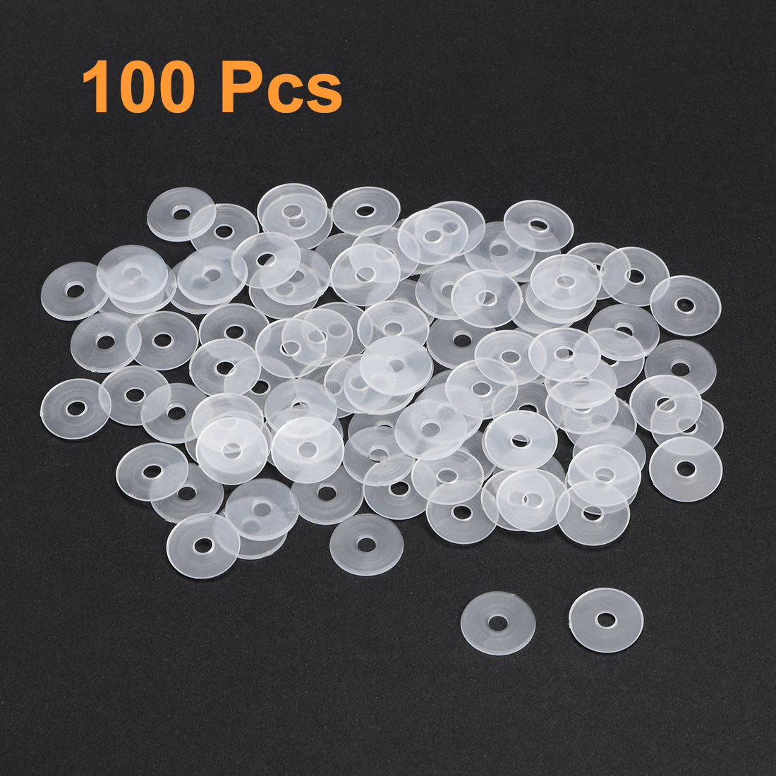 uxcell Uxcell 100Stk. Nylon Flache Unterlegscheiben Schraubenbolzen 8mm OD 1mm dick klar