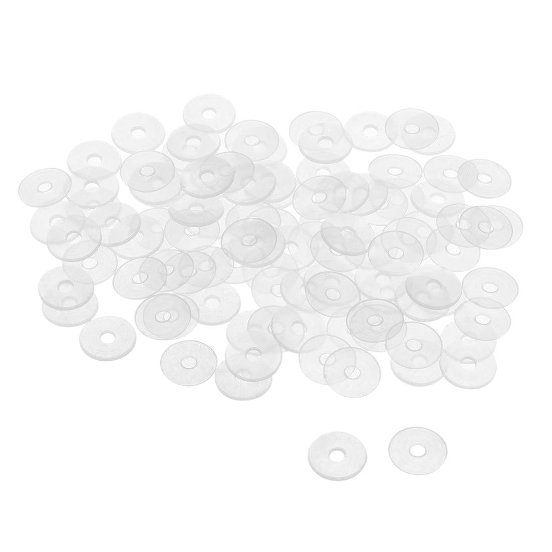 uxcell Uxcell 100Stk. Nylon Flache Unterlegscheiben Schraubenbolzen 8mm OD 1mm dick klar