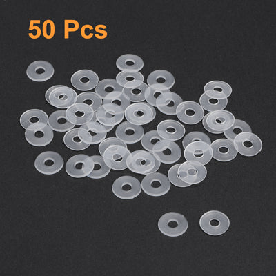 Harfington Uxcell White Nylon Flat Washers for Screws Bolts 50PCS