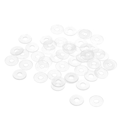 Harfington Uxcell White Nylon Flat Washers for Screws Bolts 50PCS