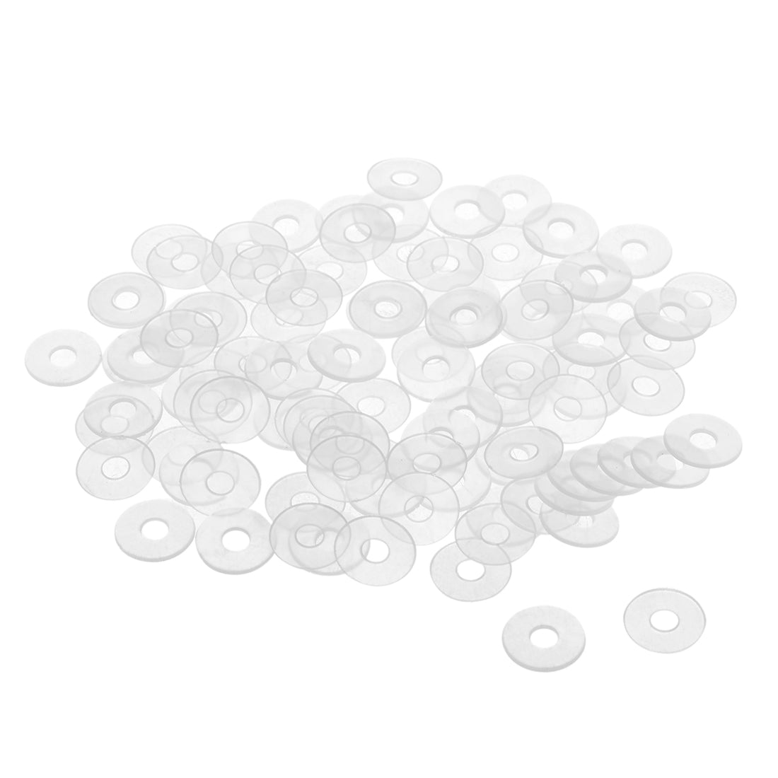 uxcell Uxcell 100Stk. Nylon Flache Unterlegscheiben Schraubenbolzen 8mm OD 1mm dick klar