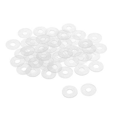 Harfington Uxcell White Nylon Flat Washers for Screws Bolts 50PCS