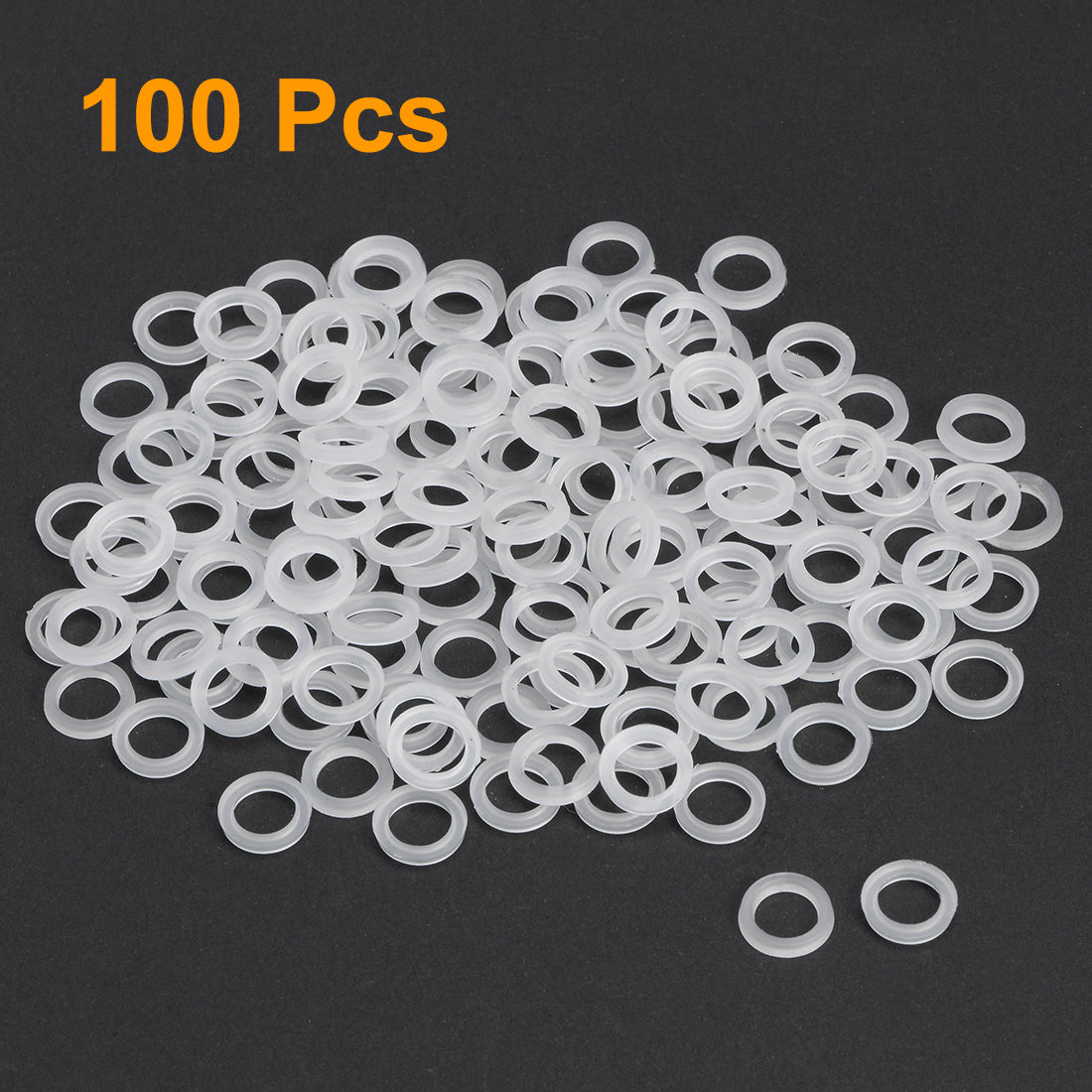 uxcell Uxcell 100Stk. Nylon Flache Unterlegscheiben Schraubenbolzen 8mm OD 1mm dick klar