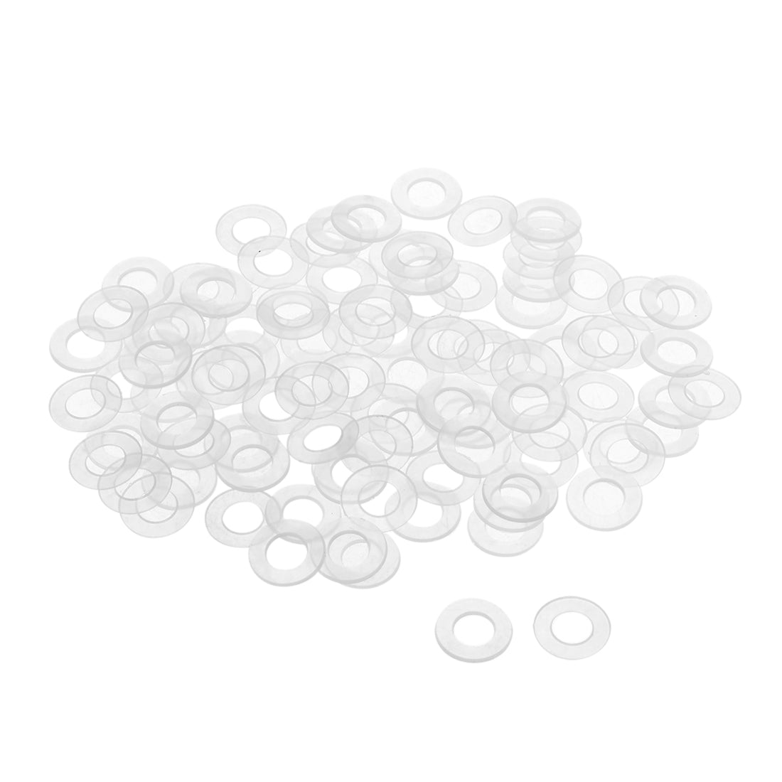 uxcell Uxcell 100Stk. Nylon Flache Unterlegscheiben Schraubenbolzen 8mm OD 1mm dick klar