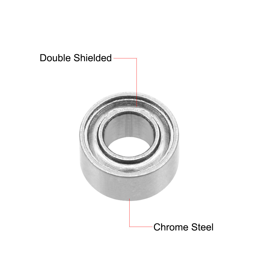 uxcell Uxcell Deep Groove Ball Bearings Z2 Double Shielded Chrome Steel Roller