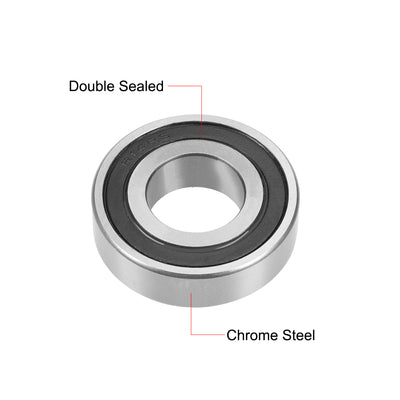 Harfington Uxcell Deep Groove Ball Bearings Inch Double Seal Chrome Steel ABEC1 Z1