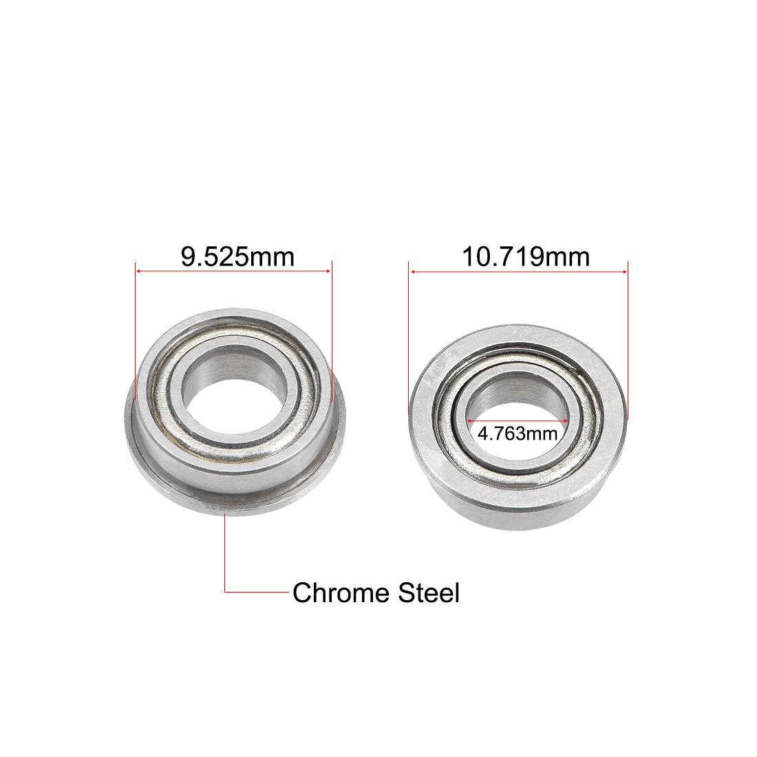 uxcell Uxcell Flange Deep Groove Ball Bearings Inch Double Shielded Chrome Steel