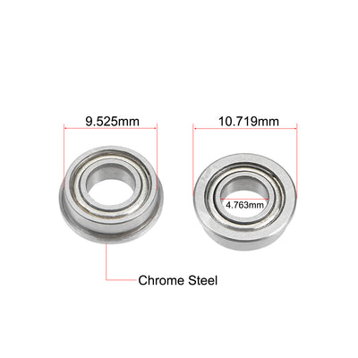 Harfington Uxcell Flange Deep Groove Ball Bearings Inch Double Shielded Chrome Steel