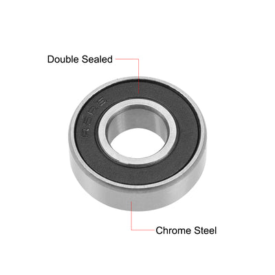 Harfington Uxcell Deep Groove Ball Bearings Inch Double Seal Chrome Steel ABEC1 Z1