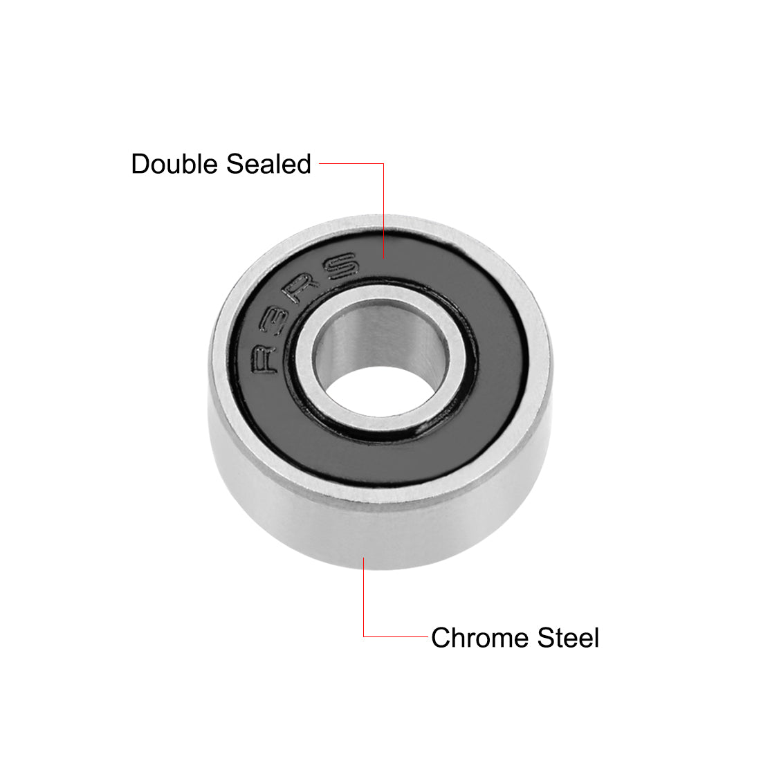 uxcell Uxcell Deep Groove Ball Bearings Double Sealed Chrome Steel P0 Z1