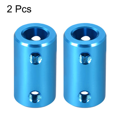 Harfington Uxcell Shaft Coupling 8mm to 8mm L25xD14 Rigid Stepper Motor Wheel Coupler Connect Blue 2 PCS