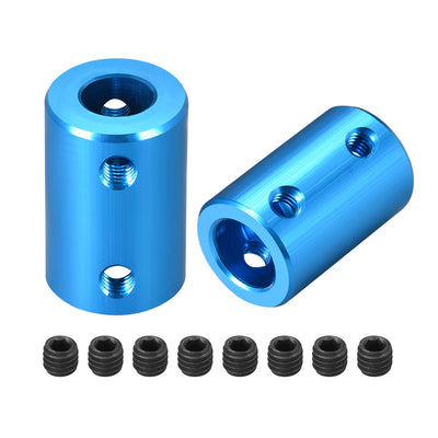 Harfington Uxcell Shaft Coupling 8mm to 10mm Bore L25xD16 Robot Motor Wheel Rigid Coupler Connector Blue 2 PCS