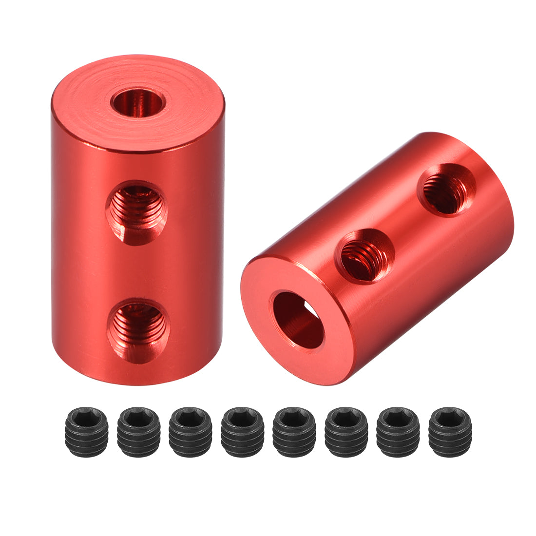 uxcell Uxcell Shaft Coupling 3.17mm to 5mm Bore L20xD12 Robot Motor Wheel Rigid Coupler Connector Red 2PCS